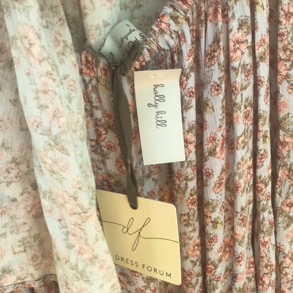 NWT Floral Tiered Backless Midi/Maxi Dress L boho summer floral romantic - Picture 10 of 11